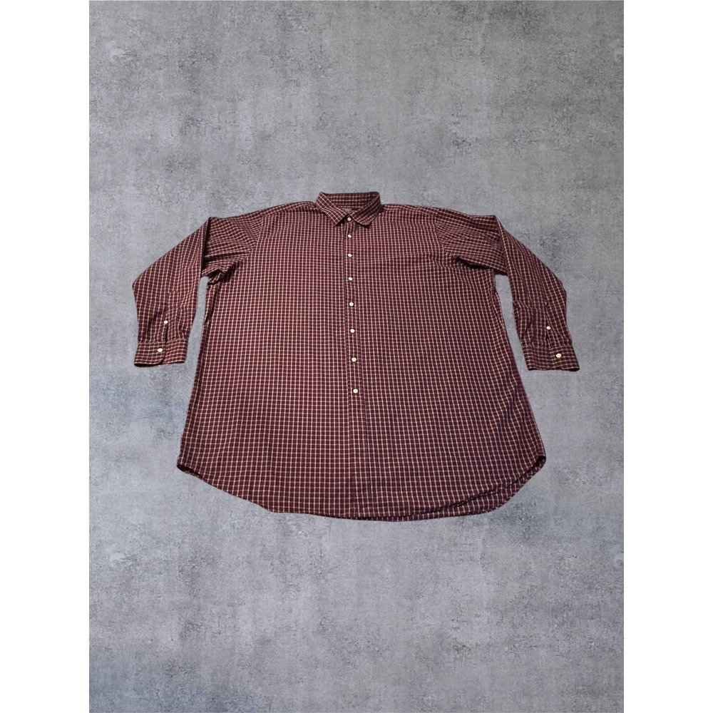 Polo Ralph Lauren Button Down Mens 4XLT Purple Check EUC Long‎ Sleeve Tall